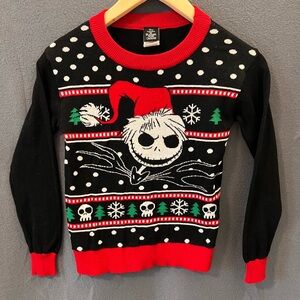 Disney NBC Jack Skellington Christmas sweater size 7/8 medium